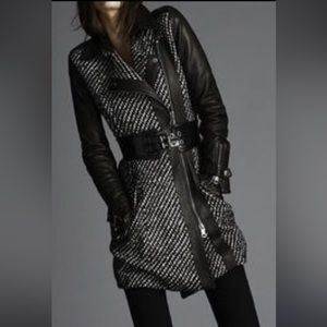 Burberry London black/white tweed and leather